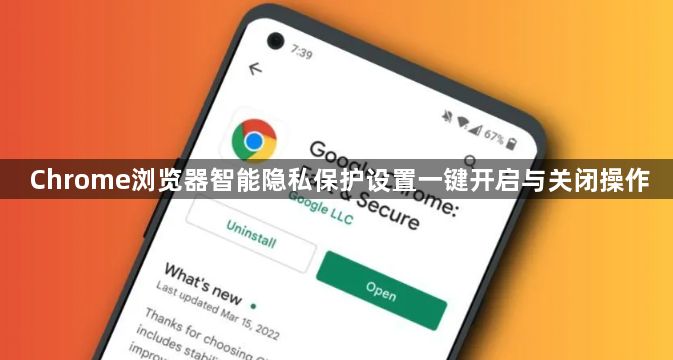 Chrome浏览器智能隐私保护设置一键开启与关闭操作1