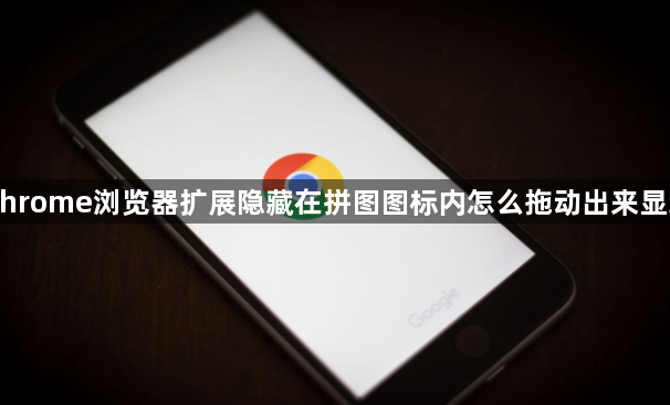 Chrome浏览器扩展隐藏在拼图图标内怎么拖动出来显示1