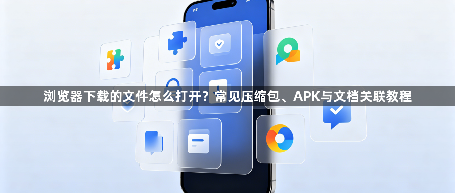 浏览器下载的文件怎么打开？常见压缩包、APK与文档关联教程1