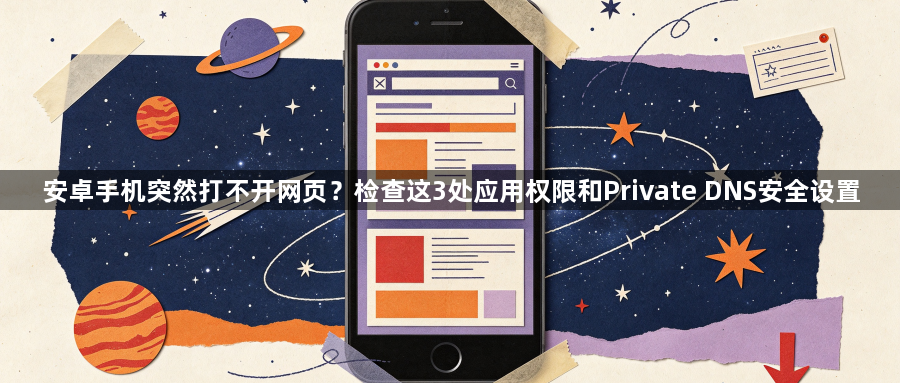 安卓手机突然打不开网页？检查这3处应用权限和Private DNS安全设置1