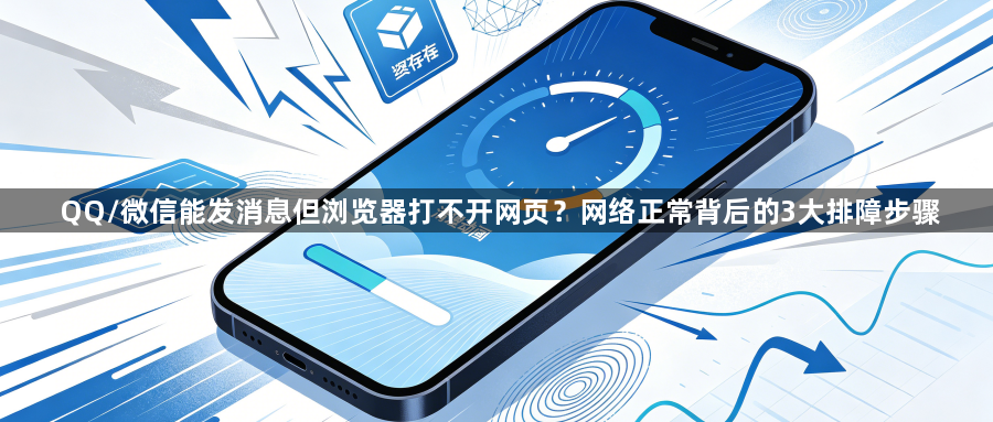 QQ/微信能发消息但浏览器打不开网页？网络正常背后的3大排障步骤1