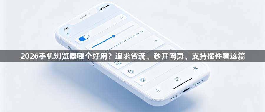 2026手机浏览器哪个好用？追求省流、秒开网页、支持插件看这篇1